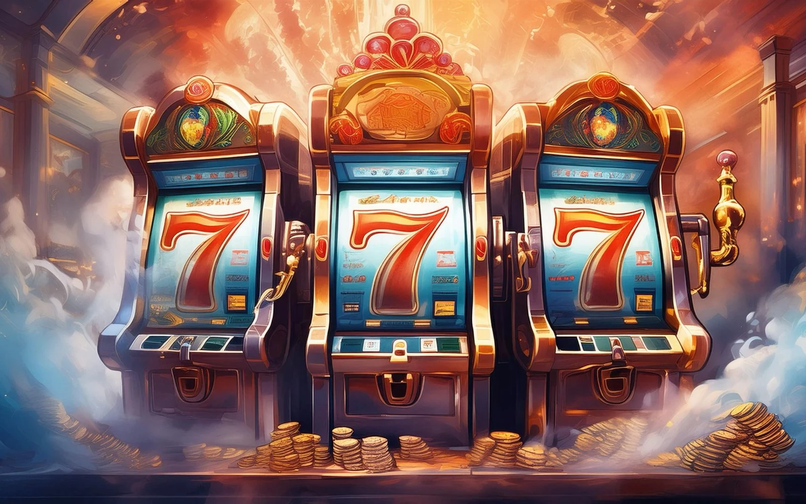 ภาพเกมสล็อตแสดงรีล สัญลักษณ์ไวลด์ และสแกตเทอร์